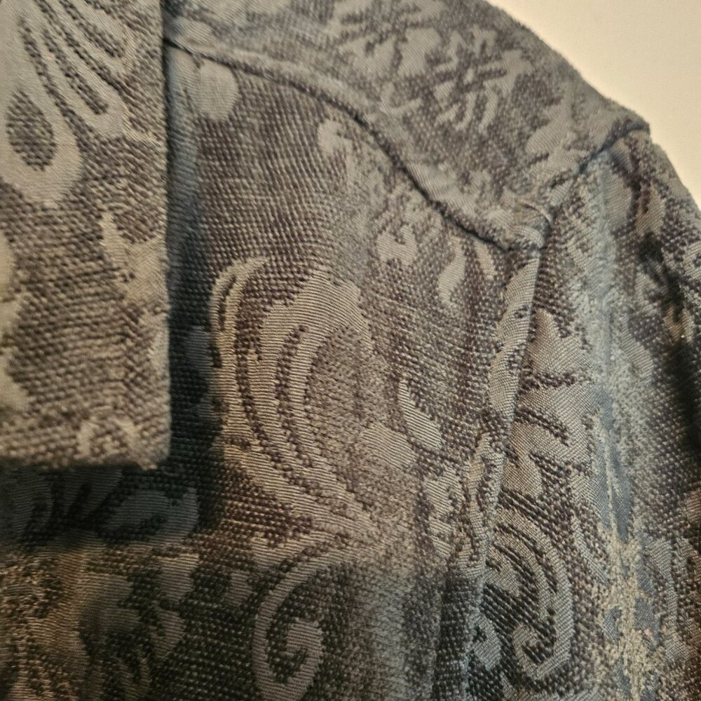 Vintage Erika Baroque Damask Pattern Green 3 Button Blazer Jacket Size Medium - Picture 2 of 10